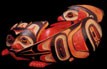 Raven/ human  transformation bowl Gallery of Tribal Art - Show: Tansformation "Unity of Spirits," 1994